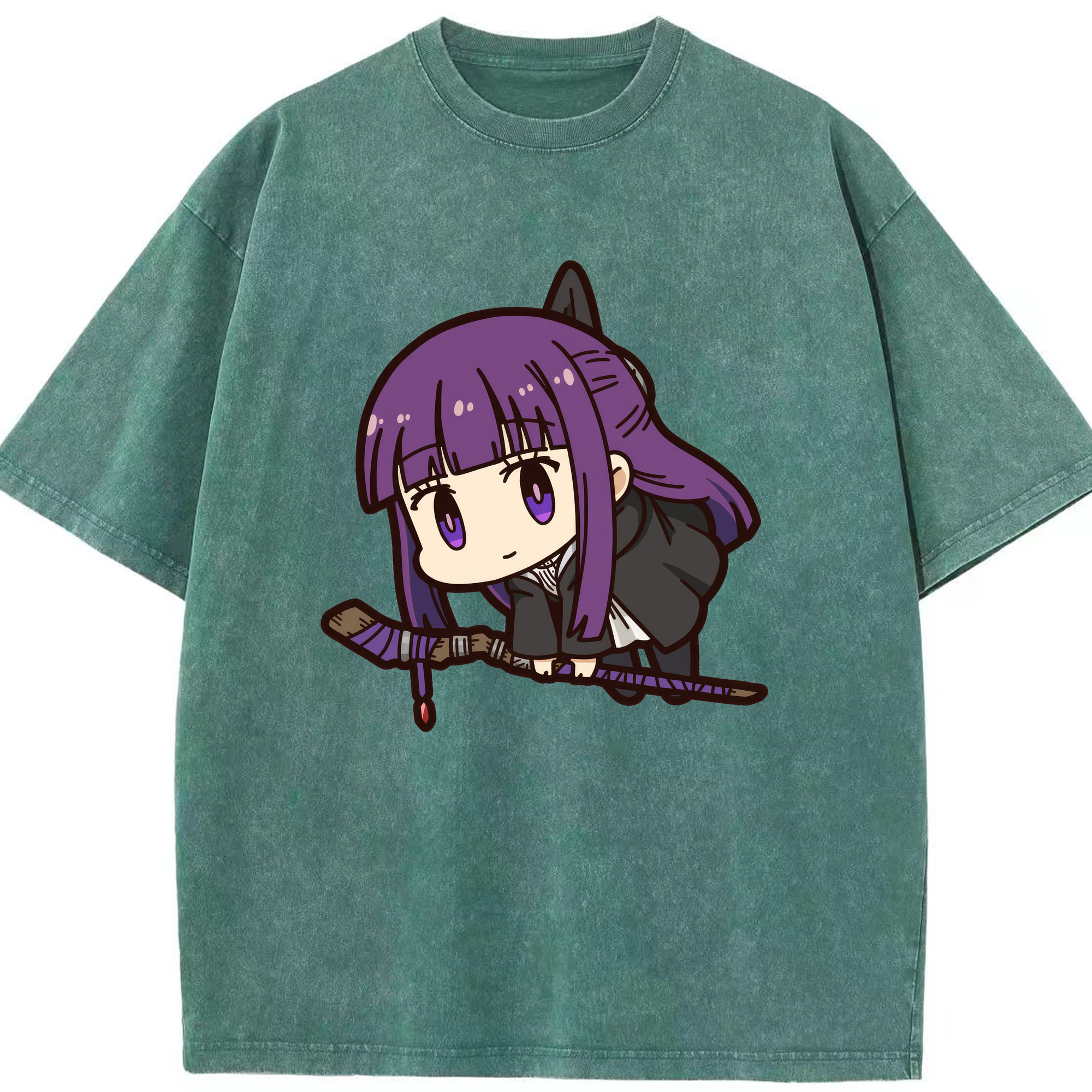 （画像用） 葬送のフリーレン Frieren 綿100% ヴィンテージ風 半袖Tシャツ（フロントプリント）